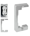 Go-To Wall Plate Spacer Kit Ten Pack Metal Leveling Plates for Flush Fit Receptacle Spacers beside outlet and single spacer