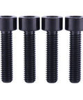 Four black titanium M6x25mm Allen bolts for T-slot extrusion columns