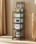 Five Tier Heavy Duty Storage Rack With Smooth Swivel Rolling Wheels Industrial Platform Shelving Unit For Garage Home Organization Rock Solid Rust Coated Steel Frame showcasing kitchenware and appliances.