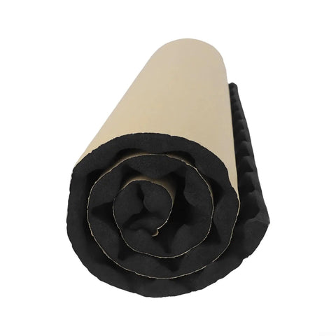Rolled Pro Level Acoustic Foam Tiles for Car Sound Deadening and Studio Noise Reduction, black and beige, 100x50cm.