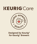 Keurig Care approval logo for K-Duo 3 Month Brewer Care Kit With Descaling Solution Cleansing Tablets Rinse Pods And Water Filter Cartridges To Eliminate Mineral Build Up Coffee Oils Flavor Carryover And Improve Taste For A Smooth Cleaner Brew