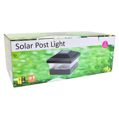 Box of 18 Pack Black Outdoor Solar LED Post Cap Lights for 5x5 Posts Dope Bright White LED with Auto Dusk Sensor