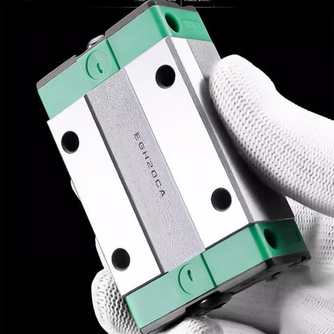 Rugged Linear Guide Slider Kit For Precise Motion On CNC Machines And Automation Gear, Heavy Duty Slide Rail System With Ultra Smooth Glide, 15 20 25 30 Series Compatible, Durable Line Rail For Consistent Trajectory, green metal block
