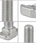 Top Shelf 20-Piece M5 T-Nuts And Bolts Assortment Kit For Aluminum Profiles showing nickel plated M5 bolts with various heads.