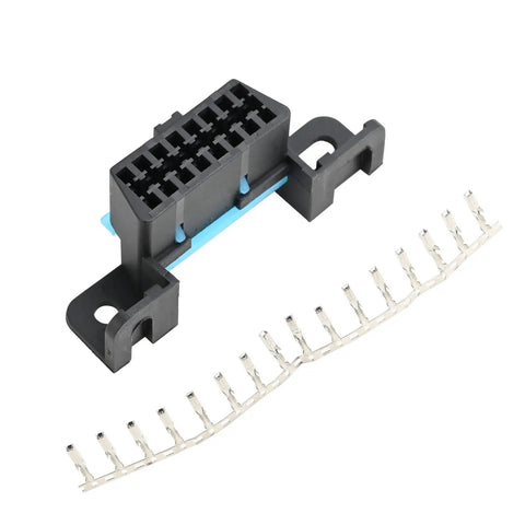 OBD II 16 Pin Female Replacement Wire Socket Connector Kit For Under Dash Install, J1962 Compliant OBD2 Port Shell Plug