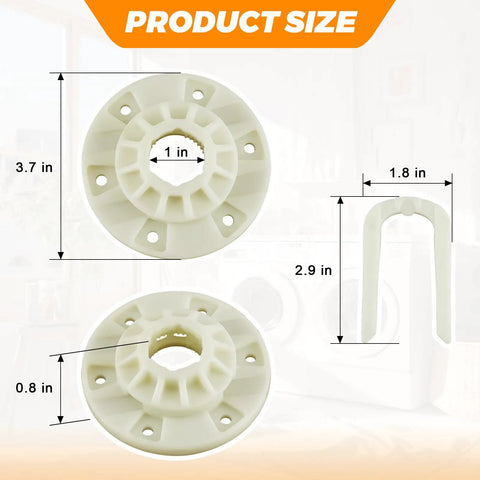Washer Basket Driven Hub Kit W10528947 W10396887 2 Pack Sizes and Dimensions Overview