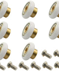 8 Pieces 20mm Glass Sliding Shower Door Rollers Replacement Parts With One Screw Nylon Wheel Copper Core Axle Durable Hanging Wheel
