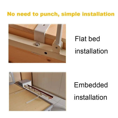 Foldable Bed Rail Side Guard For Elderly And Adults - flat and embedded installation for safe easy install