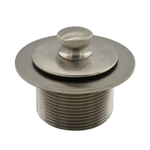 One And Three Quarter Inch Threaded Tub And Shower Drain Kit With Push N Lock Drain Assembly Brushed Nickel Finish