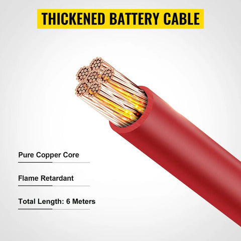 Thickened 6m copper core battery cable for Split Charge Relay Kit For 12V Systems, Auto Dual Battery Isolator With 140 Amp VSR.