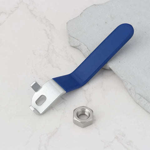 2 Pack Quarter Turn Lever Handles 10x6mm With M10 Nuts For DN25 Ball Valve Durable Metal Lever With Blue Grip
