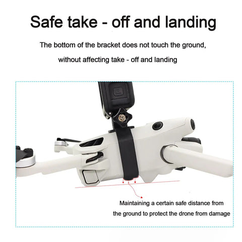 Top Mounted Camera Mount Adapter For DJI Mini 5 Pro And Mini 4 Pro Mini 3 Pro Osmo 360 Insta360 GO Ultra GO 3S showing safe take-off.