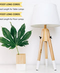 Beginner Friendly DIY Lamp Wiring Kit With Antique Brass Socket And 12 Foot Brown Cord Complete Hardware For Making And Fixing Table Or Floor Lamps Repair And Rewire Vintage Lighting Fixtures showing tripod lamp with plant