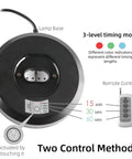 Lamp base and remote of 38W UV Light Sanitizer With Remote For Home Office School And Hotel, showing 3 gear timers.