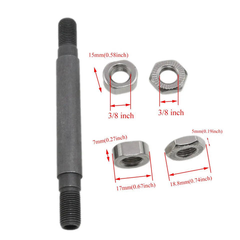 Two Pack Bike Axle Set Featuring 108mm Hollow Front Shaft And 145mm Rear Hub Rod For Mountain Bikes Lightweight Quick Install No Sweat Setup Sick Trail Compatible Build including metal axle and nuts.