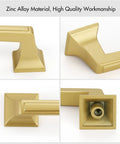Gold Cabinet Pulls 5 Inch Hole Center Square Drawer Handles For Kitchen Bathroom Bedroom 40 Pack Zinc Alloy Rustproof Durable
