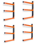 Wall Mount Lumber And Wood Organizer Rack With 3 Level Shelves Heavy Duty Metal Storage For Long Objects Like Lumber And Pipes Indoor And Outdoor Use 4 Pack