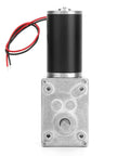 Beefy Torque Worm Gear Motor With Speed Reducer Reversible Electric Gearbox 8mm Shaft 12V DC 20RPM front view
