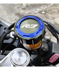 6061 T6 Aluminum Brake Fluid Reservoir Cover For YZF R7 Motorcycle Front And Rear Cap Protector Leakproof Fuel Tank Cap Replacement And Filler Cap Guard For 2021 2022 Models on motorcycle