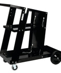 Universal Mobile Welding Cart On Wheels With Storage Trays For MIG Welders And Plasma Cutters Heavy Duty Black Cart