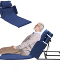 Electric Lifting Backrest For Bed With 2 To 80 Degree Adjustability Perfect Reading Or Dining Spot For Heavy Duty Hospital Bed Care And Home Comfort Setup with user in reclining position.