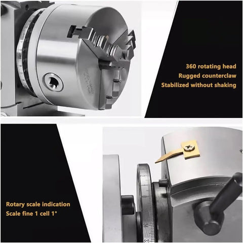Hella Precise Beefy Five Inch Dividing Head with 360 rotating head and precise scale for CNC machining.