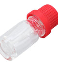 Glass Watch Lubricant Bottle With Mesh Basket for precision oil application and storage, clear glass with red cap.
