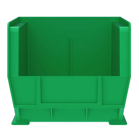 Heavy Duty Plastic Storage Bins Bundle With Secure Hooks, Stackable Industrial Containers, 15X8X7 Inch 12 Pack And 11X11X5 Inch 6 Pack, Rock Solid Setup For Keeping Your Garage And Workshop Looking Sharp