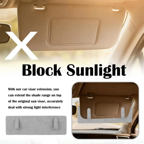 Elastic Sun Visor Extender With Built In Sunglass Holder And Double Clip For Cars Anti Glare Shield installation view