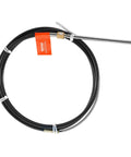 Long 17 Foot Boat Steering Cable With Three Quarter Inch Standard Tapered Shaft Marine Grade Alloy Build For Yachts Fishing Boats And Other Watercraft coiled with orange label