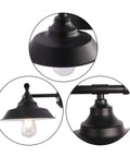 Three Light Bathroom Vanity Light With Industrial Vintage Farmhouse Rustic Style Black Matte Finish Wall Sconce Fixture close-up details.