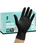 Black Nitrile Gloves 6 Mil Heavy Duty Disposable For Food Prep And Tattooing Latex Free Powder Free Textured Fingertips 100 Count Medium