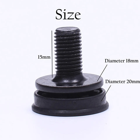 Bike Crank Arm Fixing Bolts And Spindle Kit with 8mm Allen Bolts, Dust Caps, M8 thread, 15mm length, shown with size dimensions.