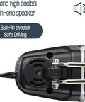 Ultra Bright Waterproof LED Headlight For Electric Bikes, 3 Pin Female Connector, showing built-in tweeter