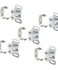 Five sets of RV and mobile home cabinet door catch with double post chrome steel friction latch extra holding power visible