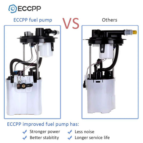 Comparison of ECCPP fuel pump vs others, showing Electric Fuel Pump Assembly E3792M For Buick Allure LaCrosse, Pontiac Grand Prix, Chevrolet Impala 2007 2008 3.5L 3.8L V6 With Sending Unit Replaces 19152995 19179780 19121842