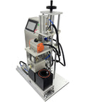 Semi Automatic Glass Jar Vacuum Capping Machine Dual Station Bottle Sealer in stainless steel for efficient jar sealing.