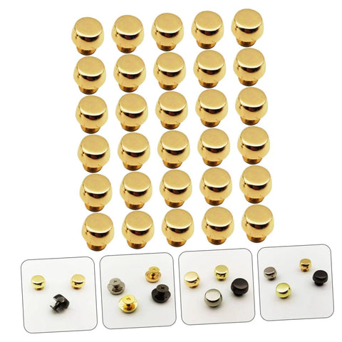 Gold suitcase studs for handbags; 30-count metal bag feet rivets set