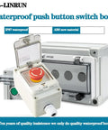 Emergency Stop Button Box With IP67 Waterproof Enclosure Durable ABS Case 10A 660V 4 Terminals for Quick Safety Shutdown