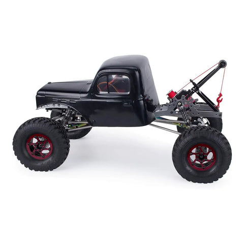Side view of a Rescue Tow Truck Wrecker Kit DIY Tool For One Tenth Scale RC Crawlers Featuring CNC Machined Aluminum Alloy Anodized Finish