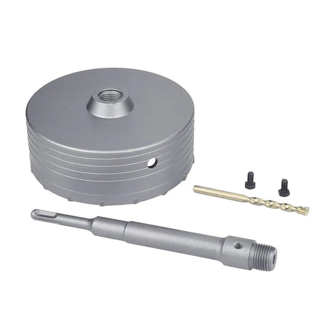 Heavy Duty Concrete Hole Saw 160 Millimeter 6.3 Inch with SDS Plus shank, tungsten carbide teeth, and drill bit.
