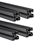48 Inch Black Aluminum Extrusion Profile 4040 T-Slot With European Standard Anodized Finish For DIY Friendly Linear Bar Rail Framing 1220 mm For 3D Printer Parts And CNC Routers Set Of 4