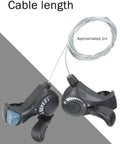 3x7 Mountain Bike Thumb Shifter Set With Right Trigger 7 Speed And Left Friction Thumb Lever For Triple Cranksets 1 Meter Cable