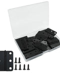 Killer 24 Pack Of 1.5 Inch Black Butt Hinges For Doors And Cabinets Hella Durable Steel Hardware Screws Included Smooth Operation Dead Simple Installation Freshen Up Your Cabinets Now in a clear case with screws.