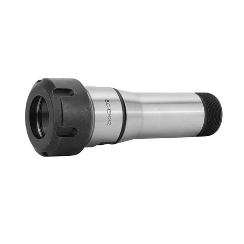 Precision Machined 5C Spring Collet Chuck Holder For Lathe And Milling With DN65 Carbon Steel Straight Tightening Nut, close-up view.