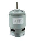 One Piece 12V 18V 24V DC Motor With Dual Ball Bearings 42mm High Speed Engine for DIY Electric Drills and Circular Saws, grey metal design.