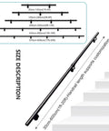Heavy Duty Black Metal Stair Railing Wall Mounted Non Slip Handrail For Indoor Outdoor Stairs Solid Safety Grab Bar Size Details Image