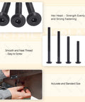 121 Piece M6 Furniture Bolts And Barrel Nuts Set With Hex Key For Baby Crib And Furniture Repairs, bolts and thread shown