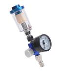 Inline Air Regulator Gauge For Spray Guns With Oil Water Trap Filter Separator One Quarter Inch Thread Pneumatic Air Line Filtration