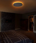 Bedroom with Hella Bright 13 Inch LED Flush Mount Ceiling Light With Night Light Low Profile Round Flat Panel illuminated
